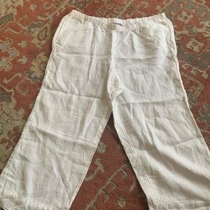 J. Jill Cream Linen Pants